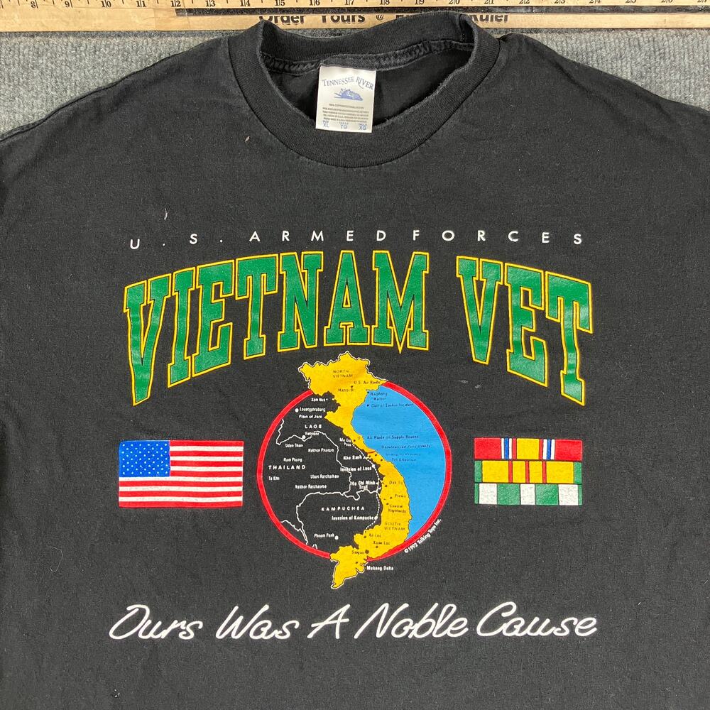 Tennessee River T-Shirt Mens XL Black Vietnam‎ Veteran Military USA Graphic